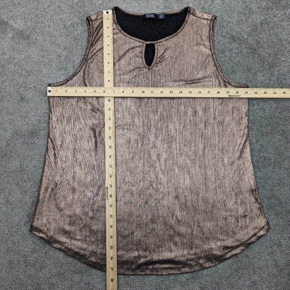 Shimmering CURE Metallic Knit Tank Top in Bronze, Size 2XL - Picture 7 of 9